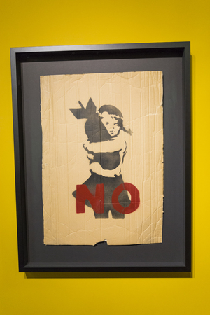 Amsterdam Nederland 23 July 2017: Moco Museum - Banksy Amsterdam Exhibitionのeditorial素材