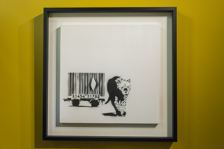 Amsterdam Nederland 23 July 2017: Moco Museum - Banksy Amsterdam Exhibitionのeditorial素材