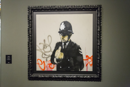 Amsterdam Nederland 23 July 2017: Moco Museum - Banksy Amsterdam Exhibitionのeditorial素材