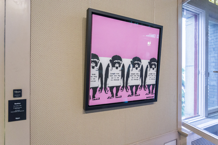 Amsterdam Nederland 23 July 2017: Moco Museum - Banksy Amsterdam Exhibitionのeditorial素材
