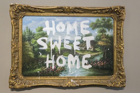 Amsterdam Nederland 23 July 2017: Moco Museum - Banksy Amsterdam Exhibitionのeditorial素材