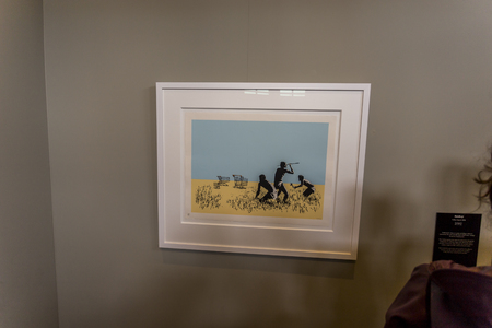 Amsterdam Nederland 23 July 2017: Moco Museum - Banksy Amsterdam Exhibitionのeditorial素材