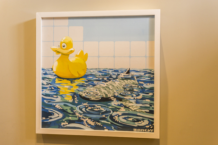 Amsterdam Nederland 23 July 2017: Moco Museum - Banksy Amsterdam Exhibitionのeditorial素材
