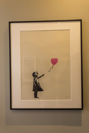 Amsterdam Nederland 23 July 2017: Moco Museum - Banksy Amsterdam Exhibitionのeditorial素材