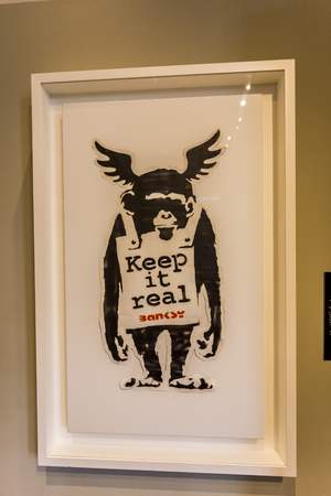 Amsterdam Nederland 23 July 2017: Moco Museum - Banksy Amsterdam Exhibitionのeditorial素材