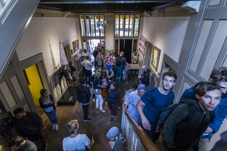 Amsterdam Nederland 23 July 2017: Moco Museum - Banksy Amsterdam Exhibitionのeditorial素材