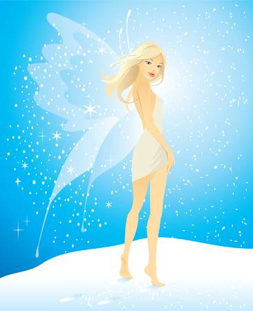 Pretty girl with butterfly wingsのイラスト素材