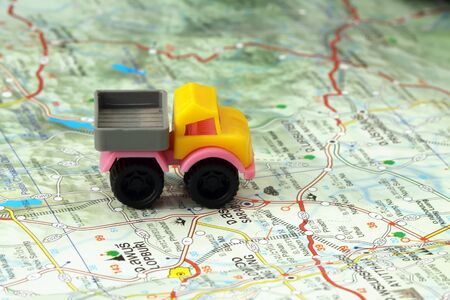 small car on a map
