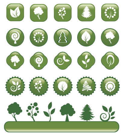 set of green design elementsのイラスト素材