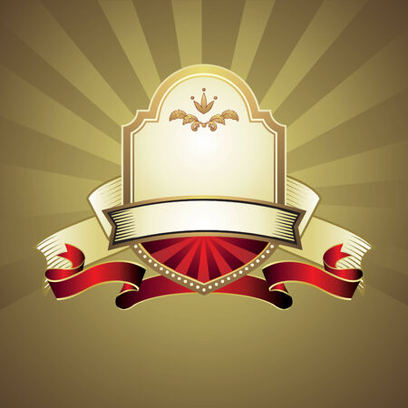 vintage emblem on gold backgroundのイラスト素材