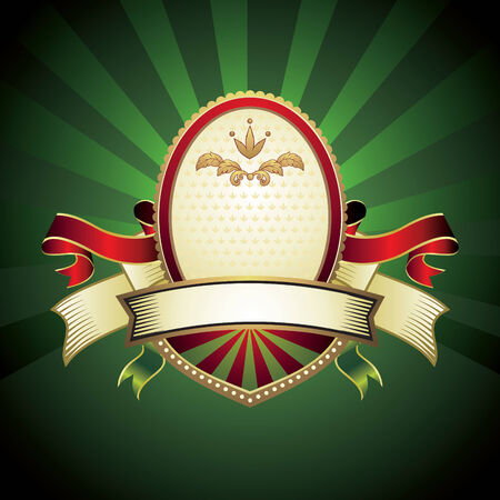 vintage emblem on green backgroundのイラスト素材