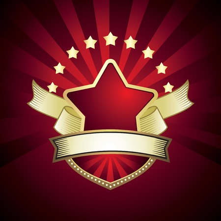 vintage emblem on redのイラスト素材