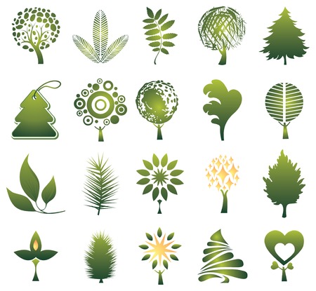 set of treesのイラスト素材