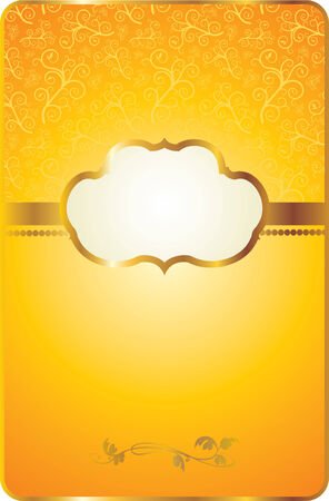 vintage card with gold emblem のイラスト素材