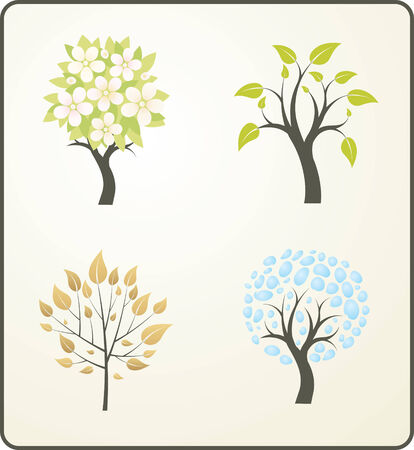 Four seasons of a treeのイラスト素材