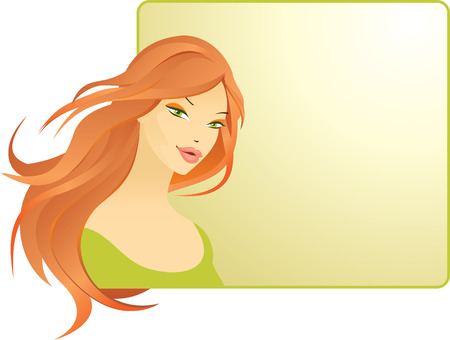 beautiful red-haired girlのイラスト素材