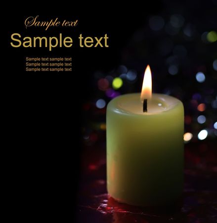 candle on dark background の写真素材