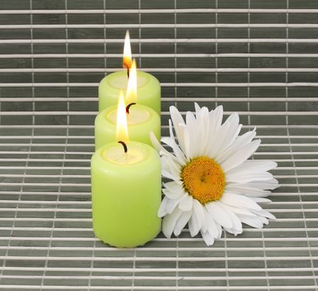 candles and flower の写真素材