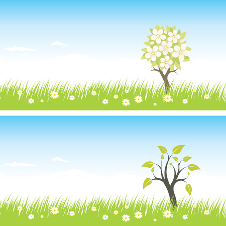 spring backgrounds with treeのイラスト素材