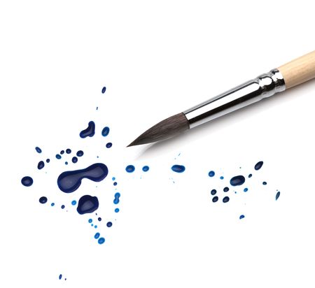 artists brush and blotsの写真素材