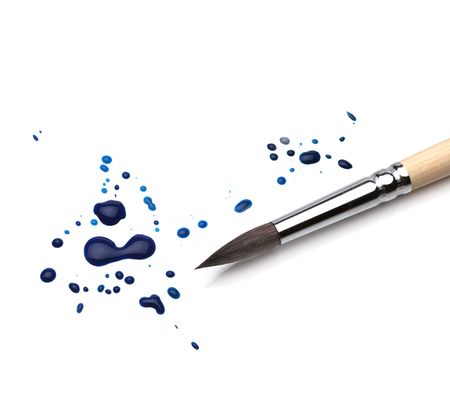artists brush and blotsの写真素材