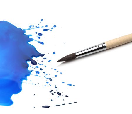 artists brush and blotsの写真素材