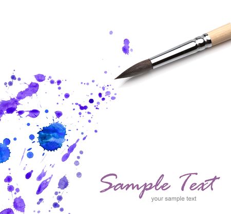 artists brush and blotsの写真素材