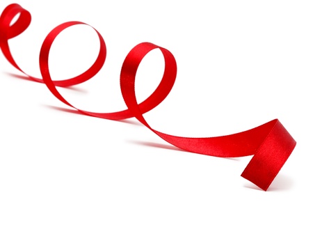 red satin ribbonの写真素材