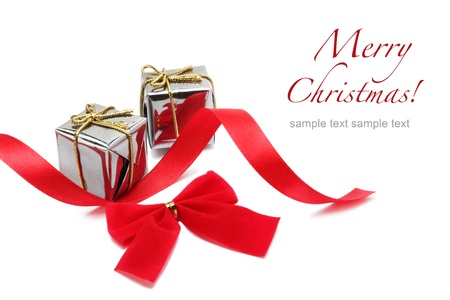 gift box, ribbon and bowの写真素材