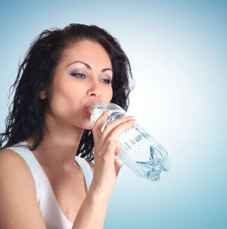woman drinking waterの写真素材