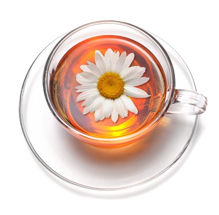 tea with flowerの写真素材