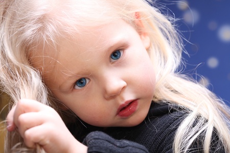 Portrait of a little baby child girlの写真素材