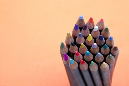 Colored pencils on backgroundの写真素材