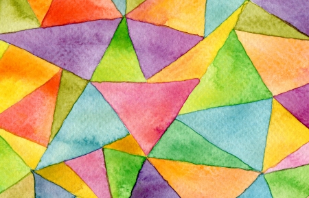 Abstract watercolor painted geometric pattern backgroundの写真素材