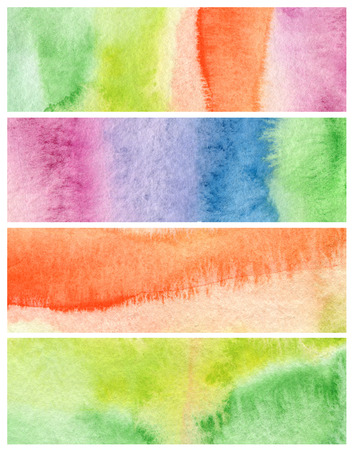 Set of abstract acrylic and watercolor painted background. Paper texture.の写真素材