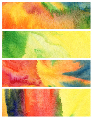 Set of abstract acrylic and watercolor painted background. Paper texture.の写真素材