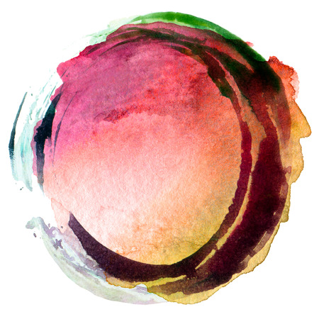 Abstract circle acrylic and watercolor painted background.の写真素材
