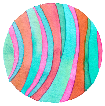 Abstract rainbow acrylic and watercolor circle painted background. Texture paper.の写真素材