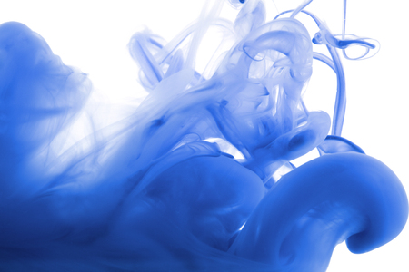 Acrylic colors and ink in water. Abstract background. Isolated on whiteの写真素材