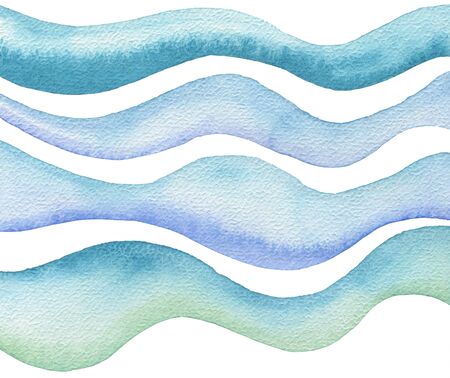 Abstract wave watercolor painted background. Paper texture. Isolated. Collection.の写真素材