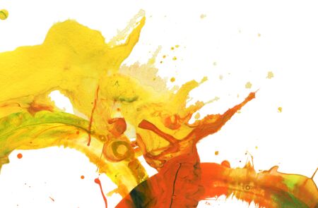 Abstract watercolor brush strokes painted background. Texture paper. Isolated.の写真素材