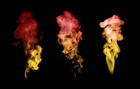 Smoke blot isolated on black background.の写真素材