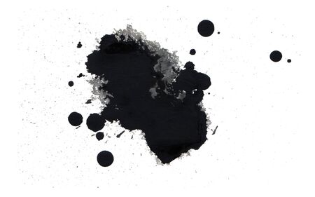 Black ink blot. Isolated on white.の写真素材
