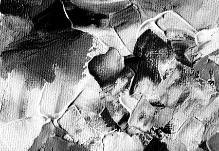 Abstract black and white acrylic and watercolor painting. Canvas texture background.