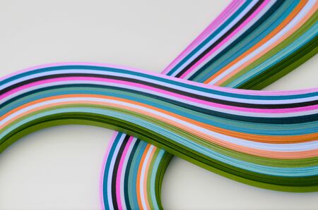 Abstract color wave rainbow strip paper background. Template for prints, posters, cards.の写真素材