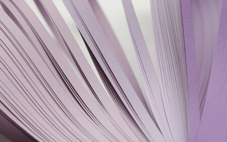 Abstract color wave curl violet strip paper background. Template for prints, posters, cards.の写真素材