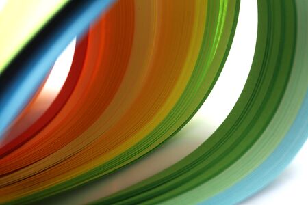 Abstract gradient rainbow color wave curl strip paper background. Template for prints, posters,...