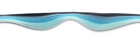 Abstract gradient blue color wave curl strip paper