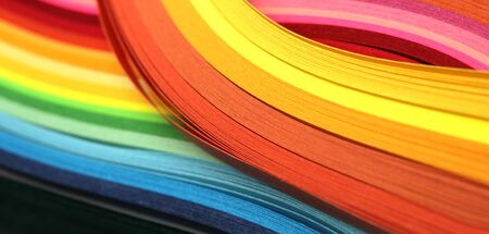 Abstract color wave rainbow strip paperの写真素材