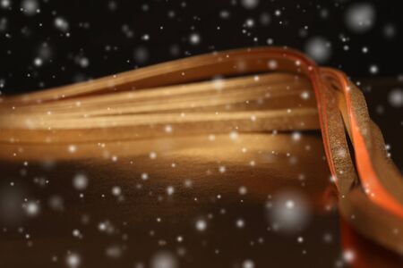 Soft focus Abstract background. Gold (bronze) wave on black.の写真素材
